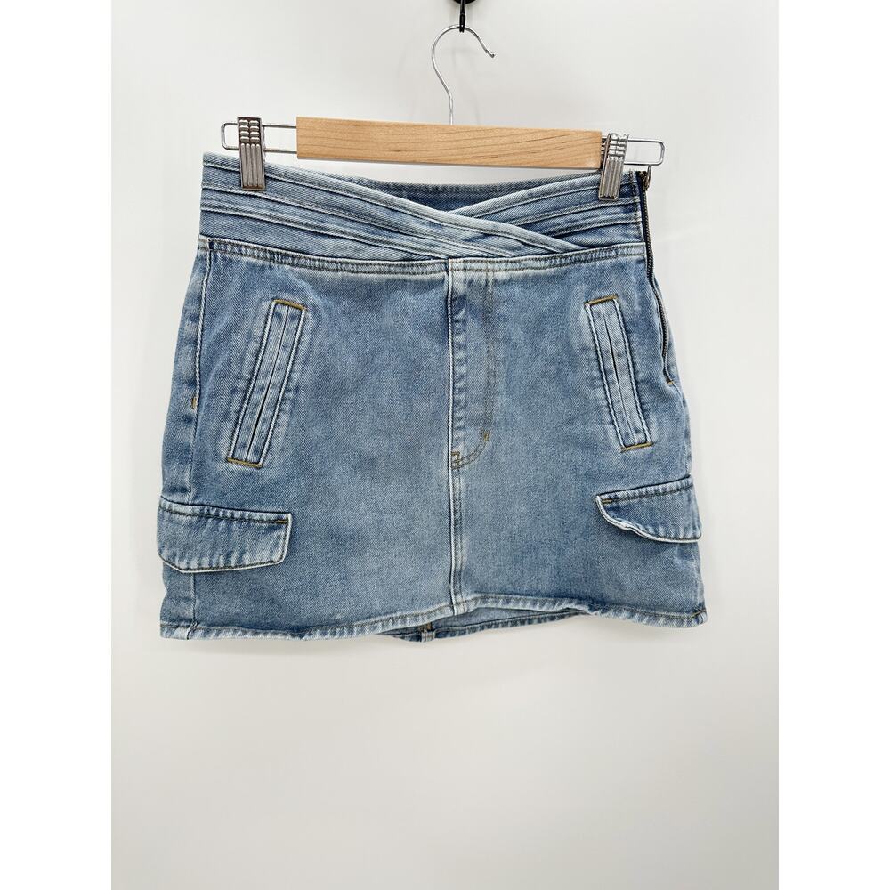 PacSun Light Blue Cargo Skate Mini Skirt Denim Womens Size 27